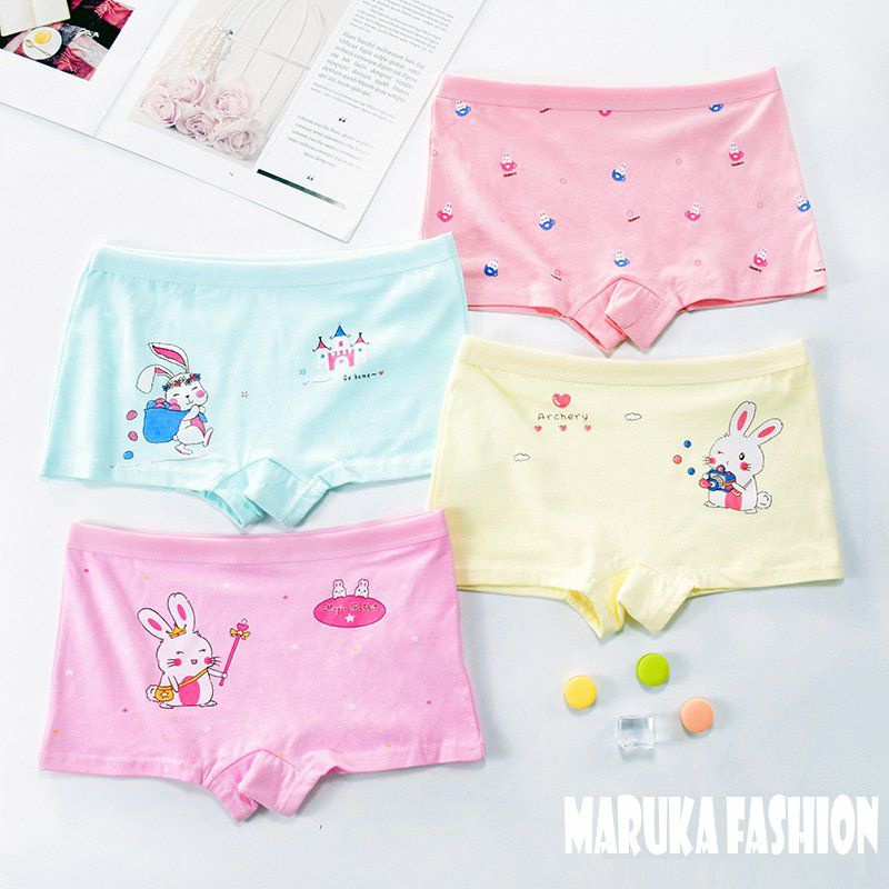 COMBO 4 quần lót bé gái họa tiết mèo thỏ Cute hết nấc- Maruka Fashion