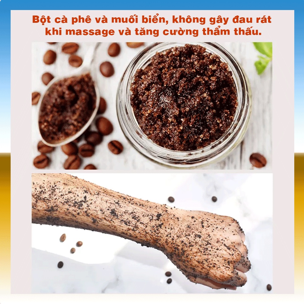 Muối Tẩy Da Chết Body Scrub Coffee Sea Ella - Loại bỏ các lớp sừng, bã nhờn, bụi bẩn trên da, Làm mềm mịn da