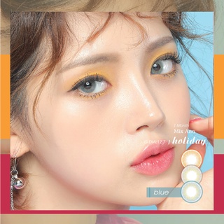 [𝗠𝗔̀𝗨 𝗫𝗔𝗡𝗛] Kính áp tròng cận 1 tháng màu xanh xám cho mắt khô yếu - Mix Ann Holiday Sky | Ann365 lens