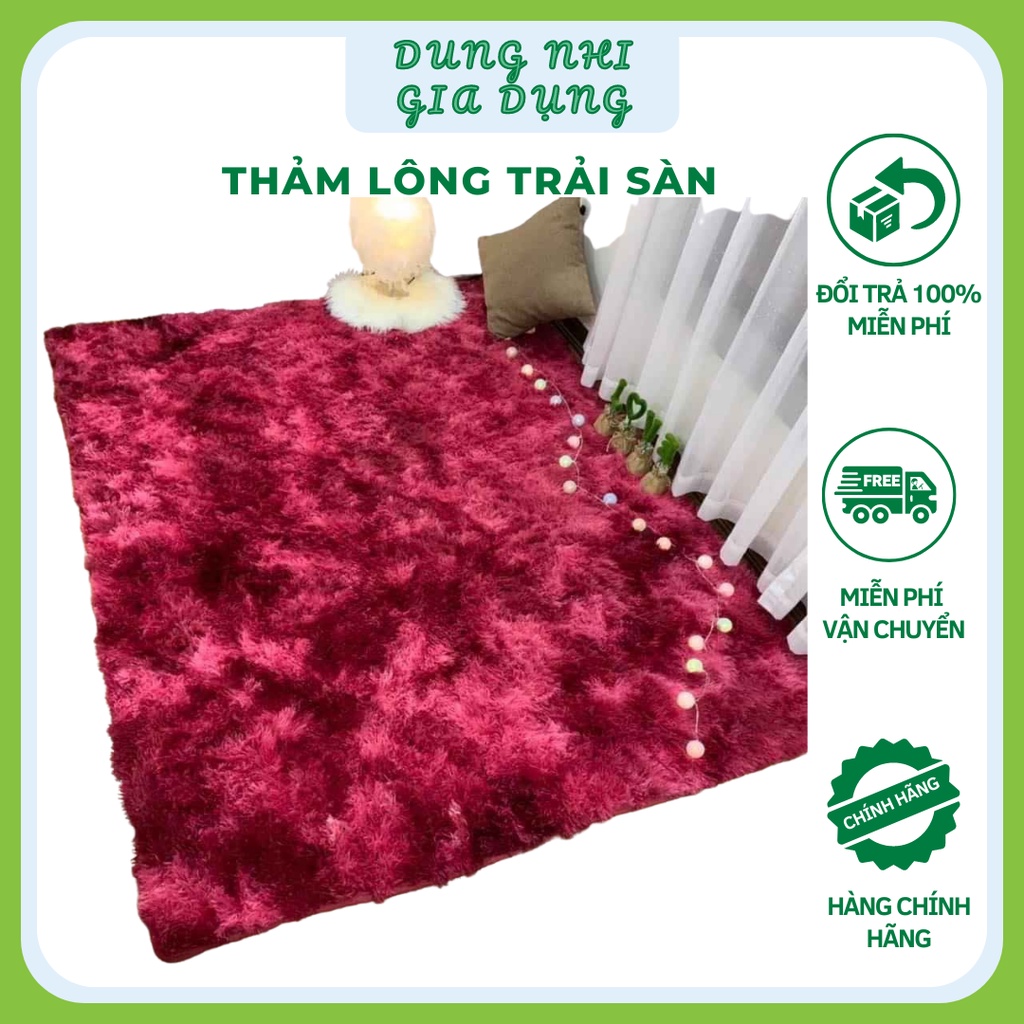 Thảm Lông Trải Sàn Cao Cấp Hàng Đẹp Nhiều Màu Sợi Lông Mềm Mượt Kích Thước 1m6 X 2m Thảm Lông Trải Sàn Phòng Ngủ