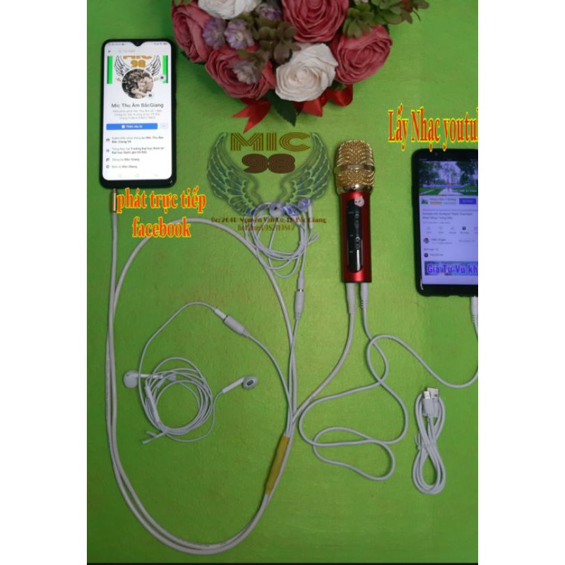 Mic C11 thu âm, nâng cấp ic hát nhẹ bắt xa 2 dây livestream chế tích hợp hát song ca
