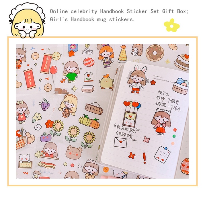 Bộ 25 Sticker Hoạt Hình Chống Thấm Nước Xinh Xắn