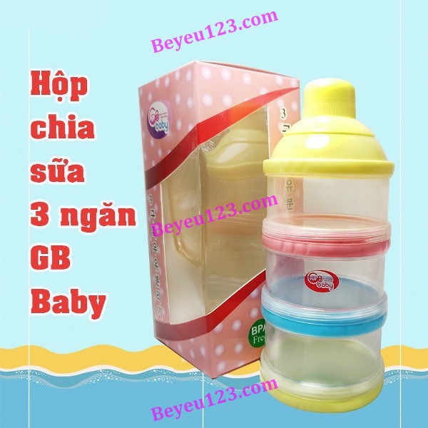Hộp chia 3 ngăn đựng sữa bột, thức ăn cho bé GB BABY (Công nghệ Hàn Quốc)