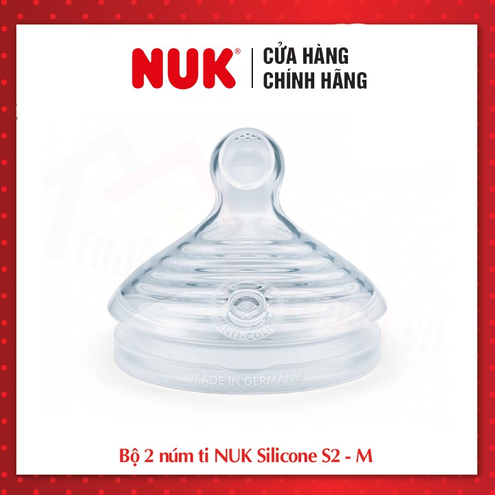 [CHÍNH HÃNG TIÊU CHUẨN EU] Bộ 2 núm ti NUK Silicone Nature Sense đủ size