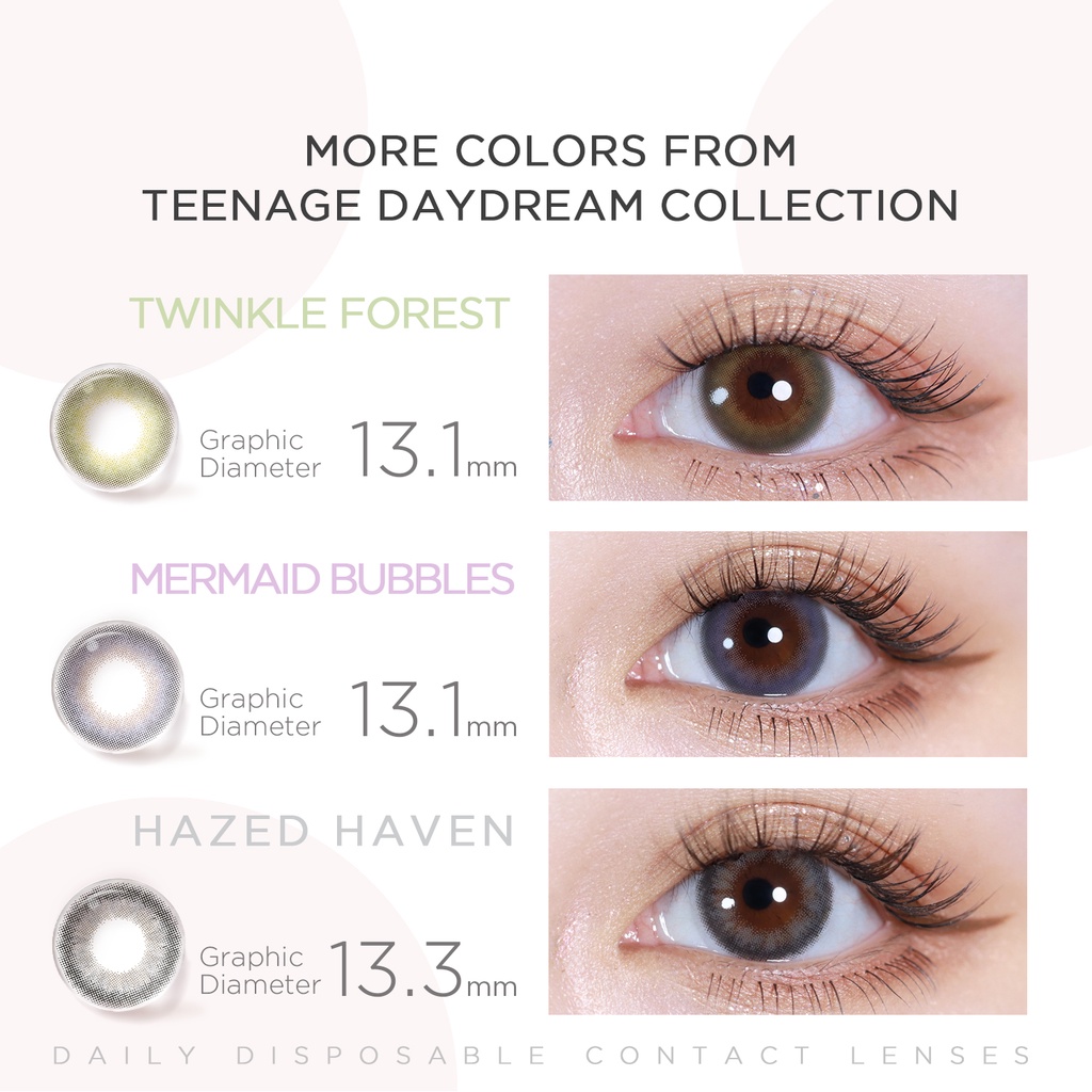 Set 10 kính áp tròng MOODY MOONAGE Teenage Daydream Collection 1 14.1mm dành cho nữ