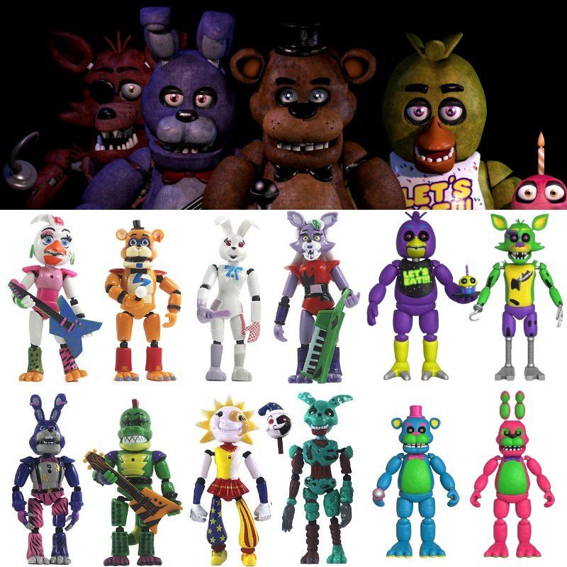 28styles set Five Nights at Freddy's Nhân Vật Hành Động PVC Mô Hình Bộ Sưu Tập Đồ Chơi Thu Nhỏ Quà Tặng Trẻ Em