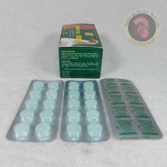 ( COMBO 3 vĩ ) amtyl 500 - t͢h͢u͢ố͢c͢ gà đá PHILIPPINE điều tr(ị) bá bện