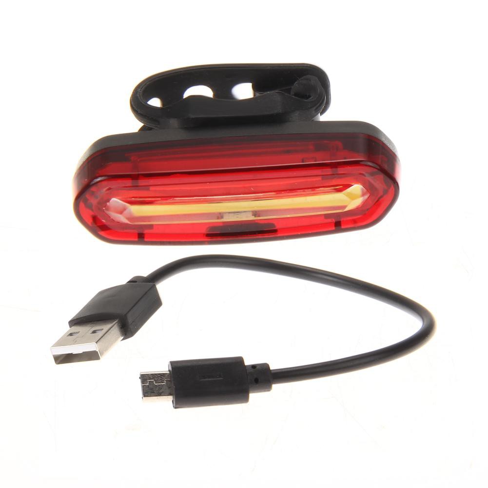 USB Rechargeable COB LED Bicycle Bike Cycling Front Rear Tail Light Lamp