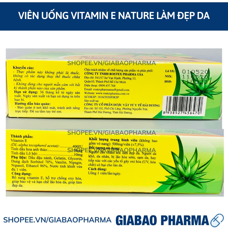 Vitamin E Natre 400IU hỗ trợ làm đẹp da,chống lão hoá - Hộp 30 viên | BigBuy360 - bigbuy360.vn
