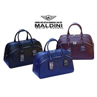 Túi đựng quần áo MALDINI , túi thể thao golf có ngăn đựng giày riêng biệt  , da bò thật hàng cao cấp