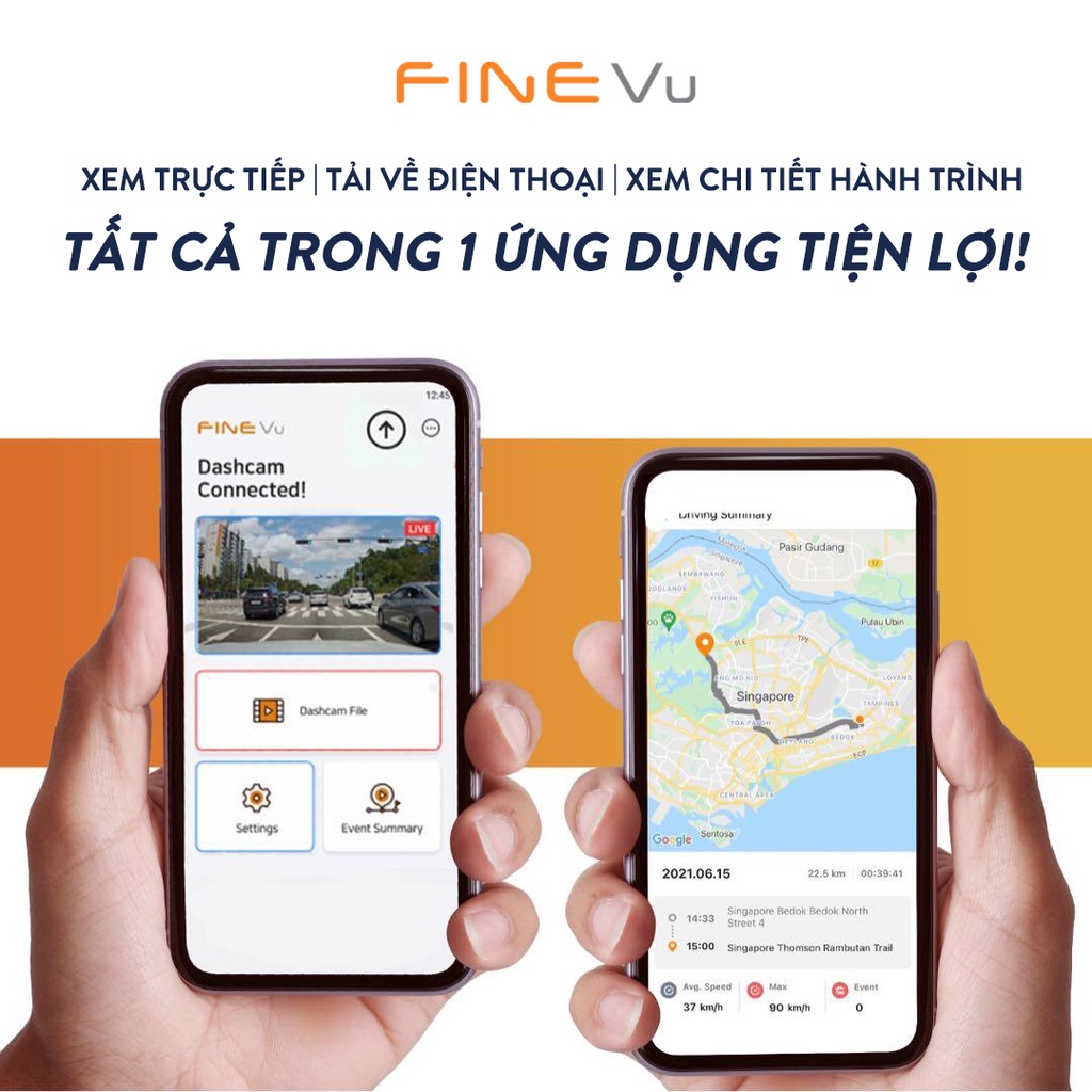 Camera hành trình ô tô FINEVU GX33 Hàn Quốc ghi hình khi xe tắt máy 930 giờ