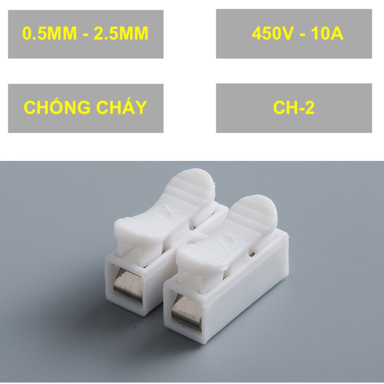 20 Đầu nối dây điện CH-2 chống cháy 10A - LK0187