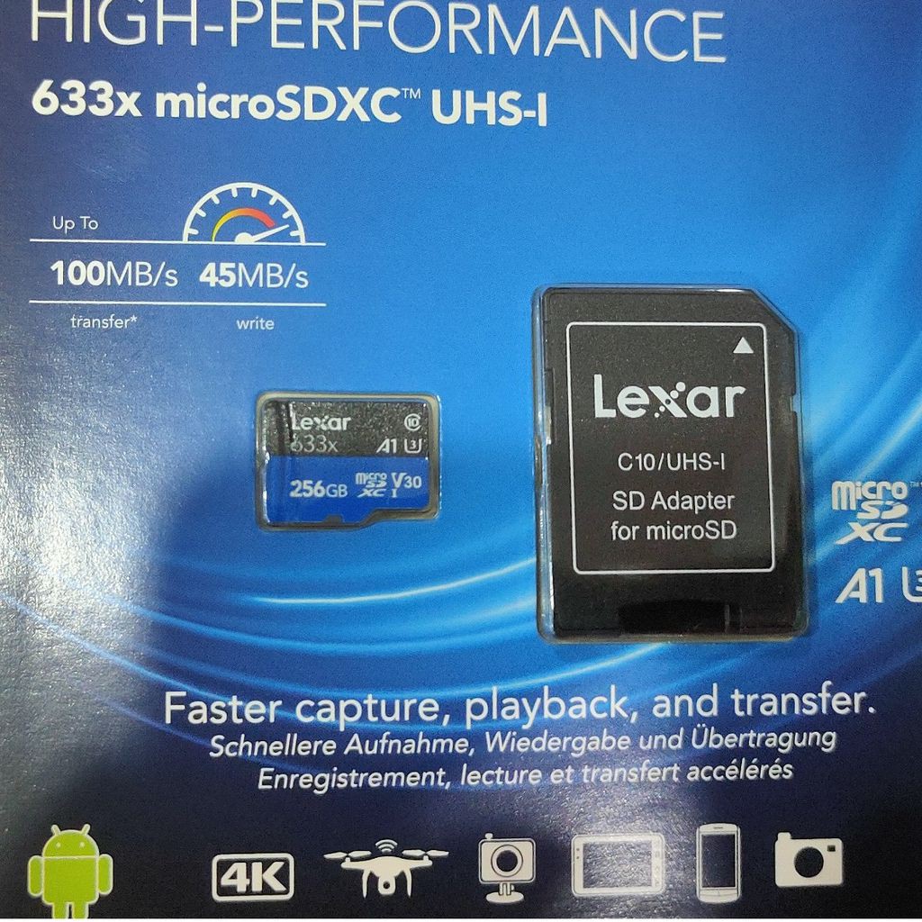 Thẻ nhớ MicroSD Lexar 256GB class 10 U3 633x