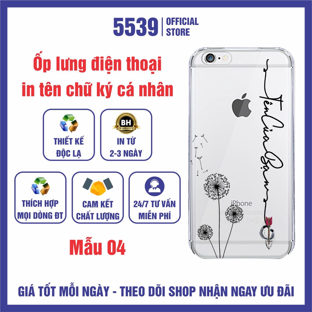 Ốp lưng in tên chữ ký theo yêu cầu thích hợp mọi dòng điện thoại vui lòng chat với shop trước khi đặt hàng - Shop 5539