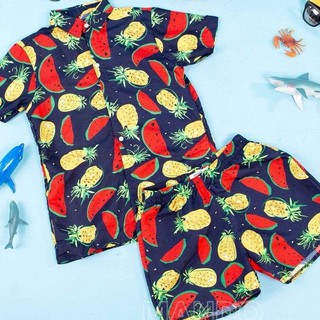 Bộ quần áo đi biển hình hoa quả freesize cho nam nữ....