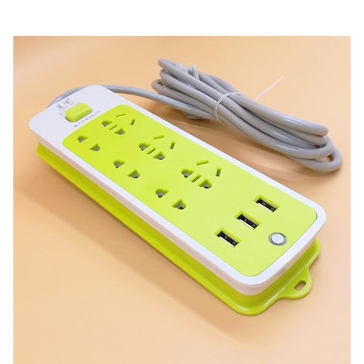 [HÀNG LOẠI 1] Ổ cắm điện 3 cổng USB 6 lỗ cắm đa năng chống giật tiện dụng- Màu xanh lá