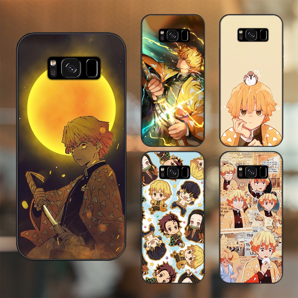 Ốp lưng Samsung S8, S8 Plus viền đen in hình Zenitsu Kimetsu no Yaiba
