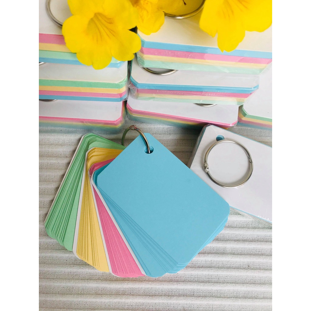 01 bộ FLASHCARD 7X10CM thẻ màu (100 THẺ MIX ĐỀU 5 MÀU)