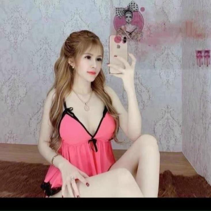 Set bộ ngủ phi lụa sexy quần đùi