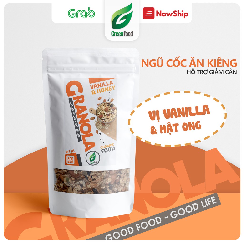 Granola siêu hạt greenfood 500g, ngũ cốc giảm cân, ăn kiêng không đường - ảnh sản phẩm 3