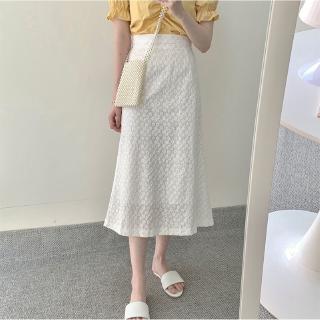 Váy thêu lưng cao dáng rộng dáng rộng phiên bản Hàn Quốc thời trang mới