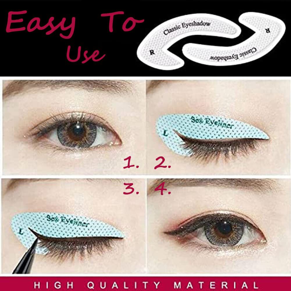 [Hàng mới về] Set 16 khuôn kẻ mắt tạo kiểu mắt mèo nhanh chóng độc đáo cho nữ