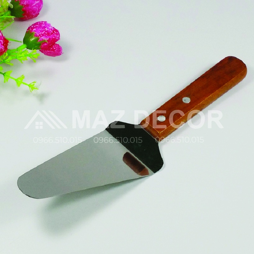 Xẻng Xúc Bánh Pizza Bằng Thép Không Gỉ Cán Gỗ - Xẻng Xúc Pizza - Xúc Bánh Tam Giác- Xúc Bánh Gato