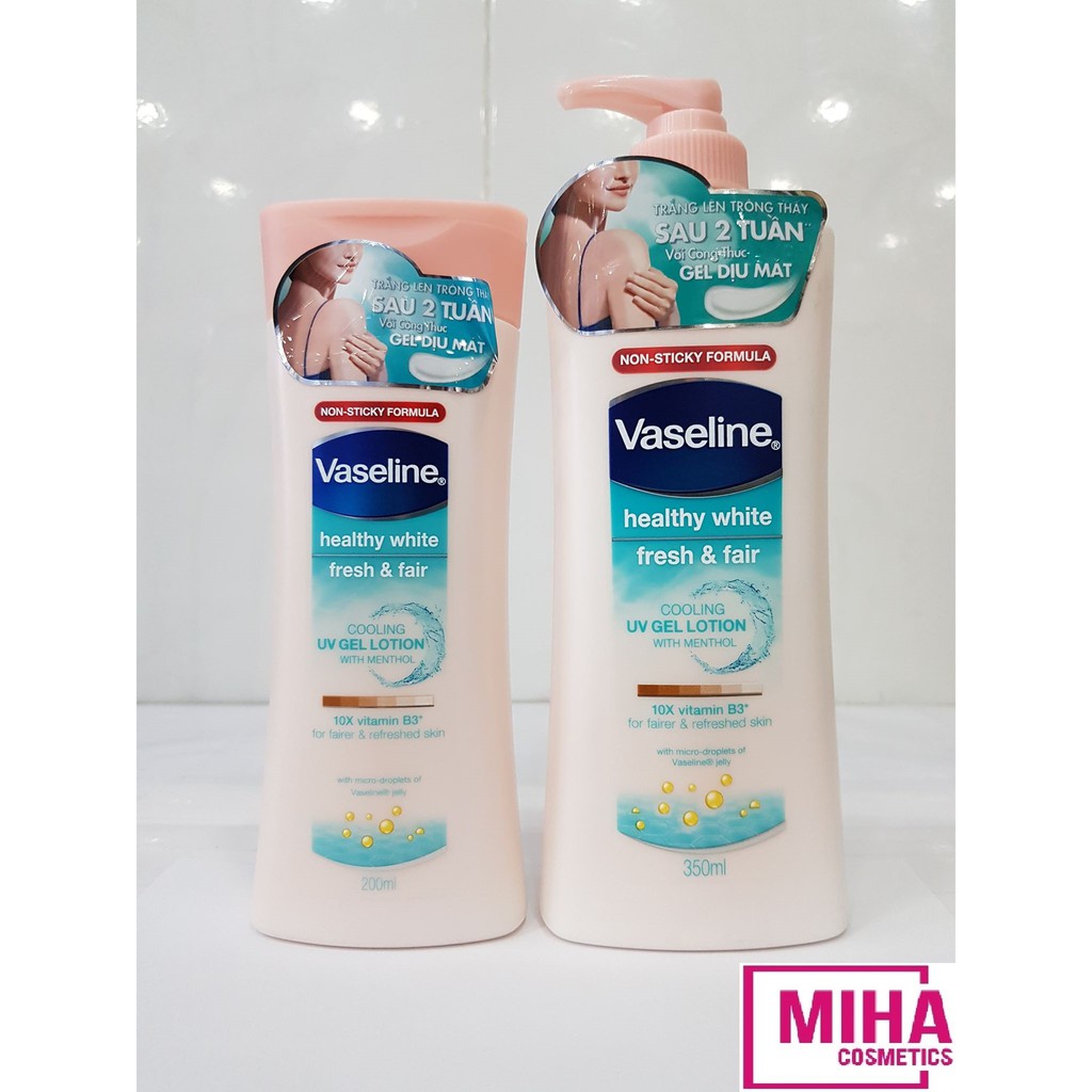 Sữa Dưỡng Thể Vaseline Dịu Mát Sáng Da Healthy White Fresh & Fair Cooling UV Gel Lotion