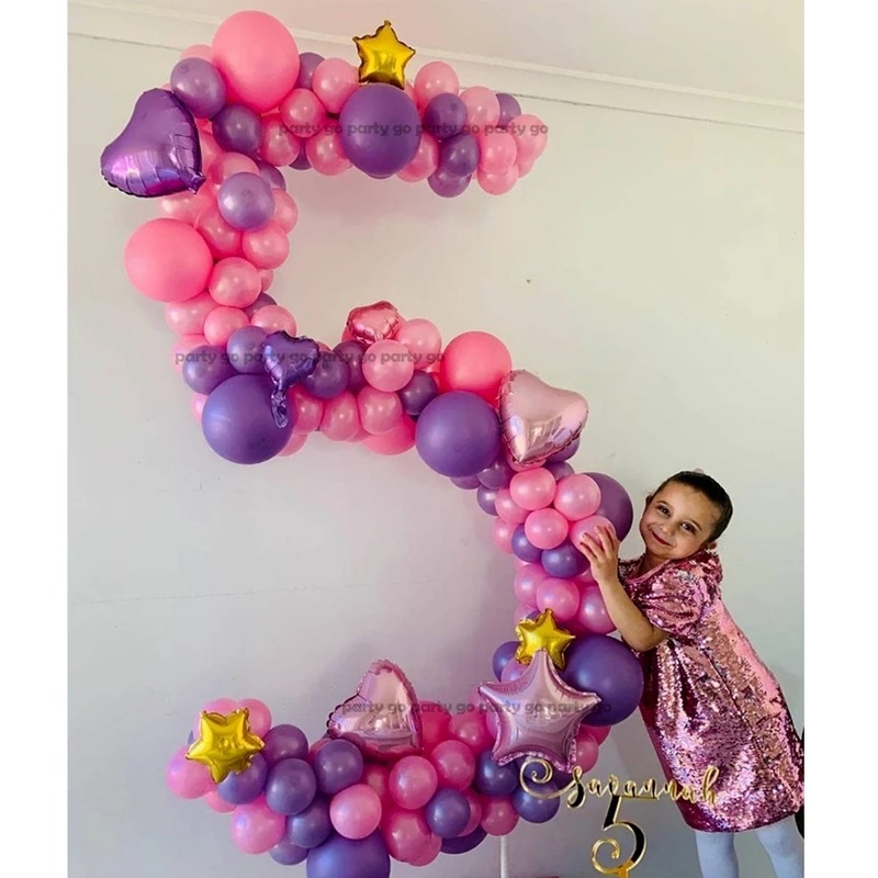 Set 10 Bong Bóng Lá Nhôm Hình Ngôi Sao / Trái Tim 5 Inch Trang Trí Tiệc Cưới / Sinh Nhật