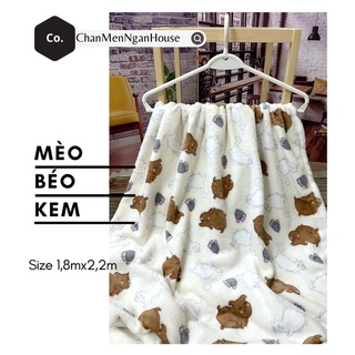 Chăn Mền Lông Tuyết MÈO Ú -Size 1,8mx2,2m-Cambodia