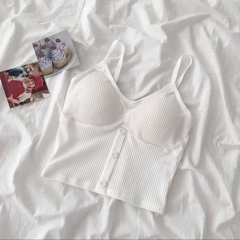 Áo Ngực Hai Dây Vải Cotton Thời Trang Mùa Hè Quyến Rũ Cho Nữ