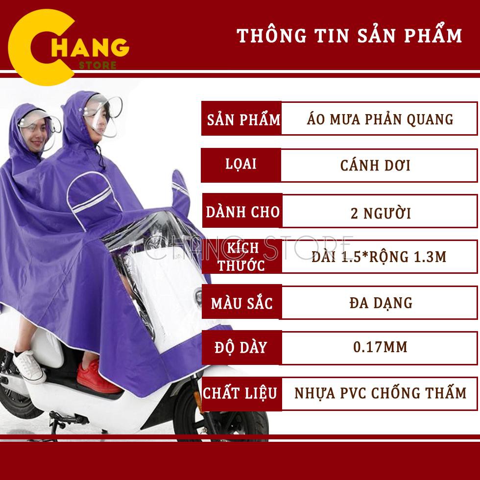 Áo Mưa Hai Đầu Phản Quang Có Kính Che Mặt Cao Cấp