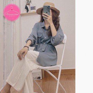 Sơ mi lụa 4Teen thắt eo cực đẹp