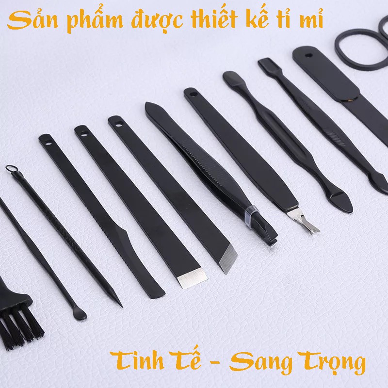 Bộ Bấm Móng Tay, Bộ Làm Móng Tay, Kềm Làm Móng Bao Da Sang Trọng Cao Cấp 12 món/ 15 món/ 18 món