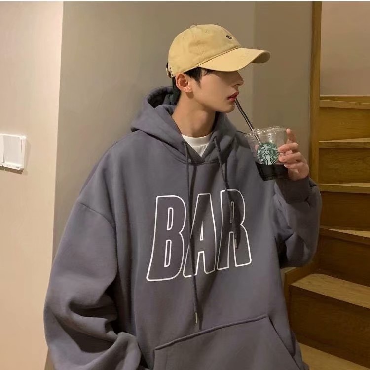 Áo hoodie dáng rộng phong cách hip hop thời trang mùa đông size M-5XL