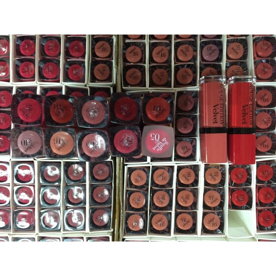 Son Kem Màu: : 01 Đỏ Tươi Bạch Tuyết.Bourjois Rouge Edition Velvet Chính Hãng.