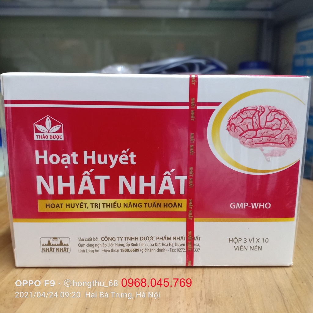 Hoạt Huyết NHẤT NHẤT hộp 3 vỉ x 10 viên