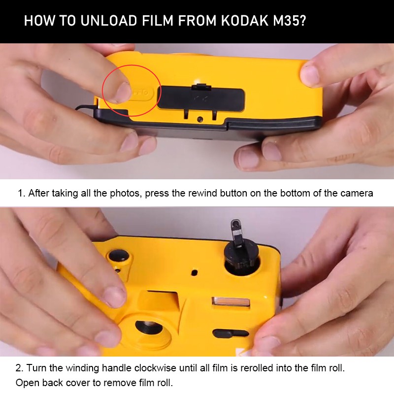 【Free Pouch and sticker】KODAK Reusable Film Camera M35 camera + Film roll Colorplus/Gold/Ultramax