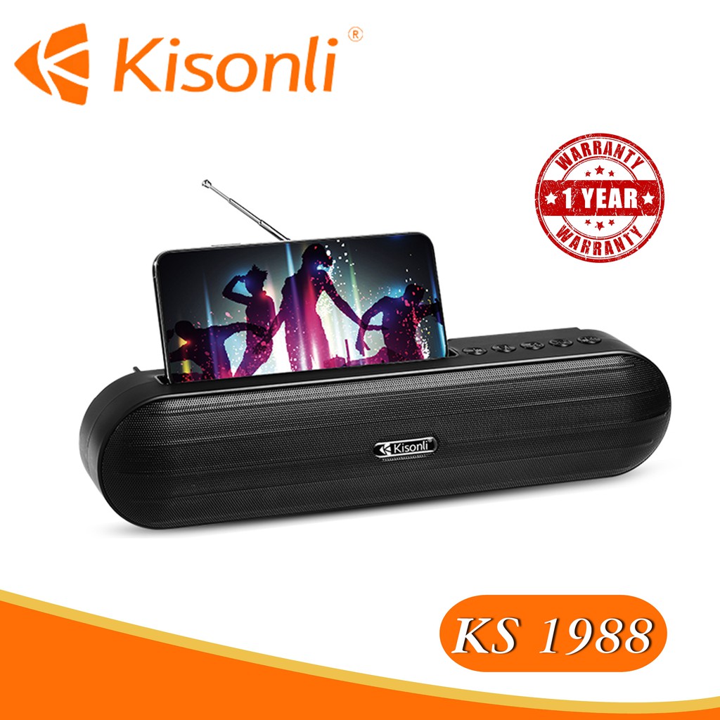 [HÀNG MỚI VỀ] Loa Kisonli Bluetooth KS-1988 - Có khe để điện thoại, siêu tiện lợi