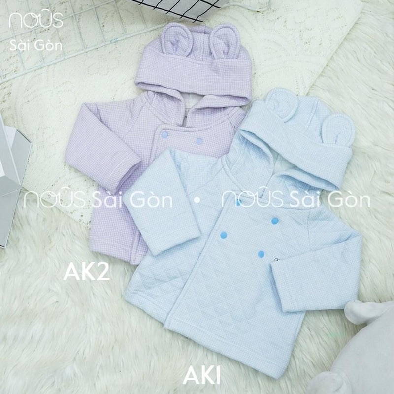 Áo khoác Nous jacket tai gấu xanh - tím
