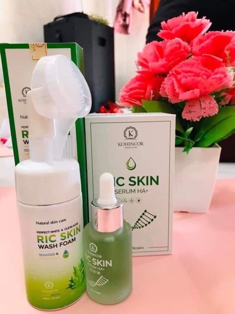 Combo Sữa rửa mặt và Serum ⚡ CHÍNH HÃNG ⚡ Combo Ric Skin sâm tố nữ hàng nguyên mã