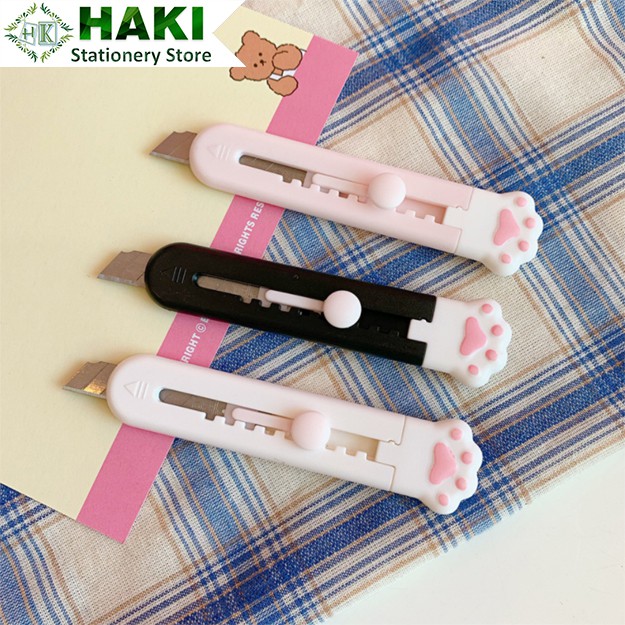 Dao rọc giấy mini chân mèo HAKI cute dễ thương loại tốt cao cấp