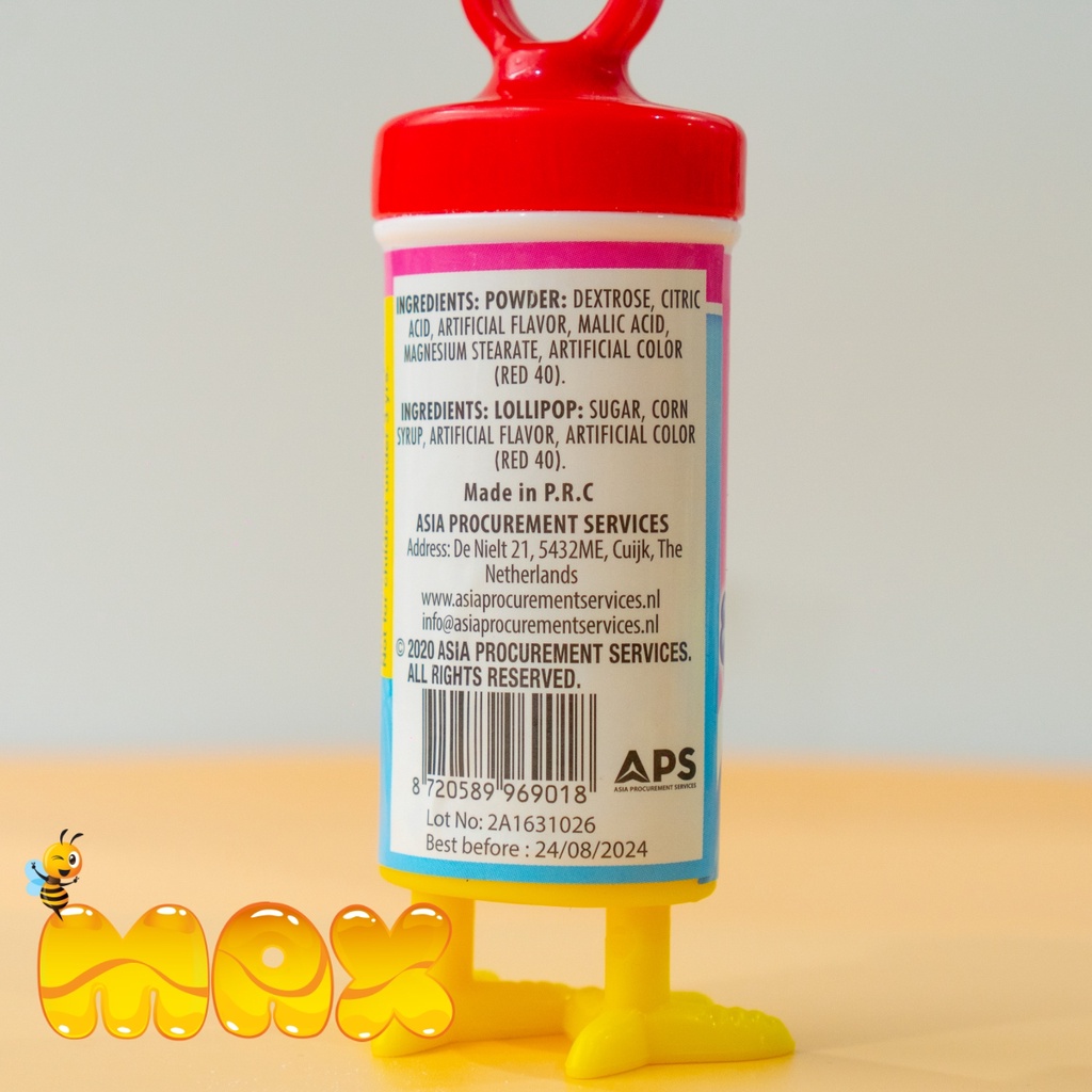 Kẹo mút chấm bột đường Hovi Crazy Bird 3 vị hãng Zed Candy Hà Lan