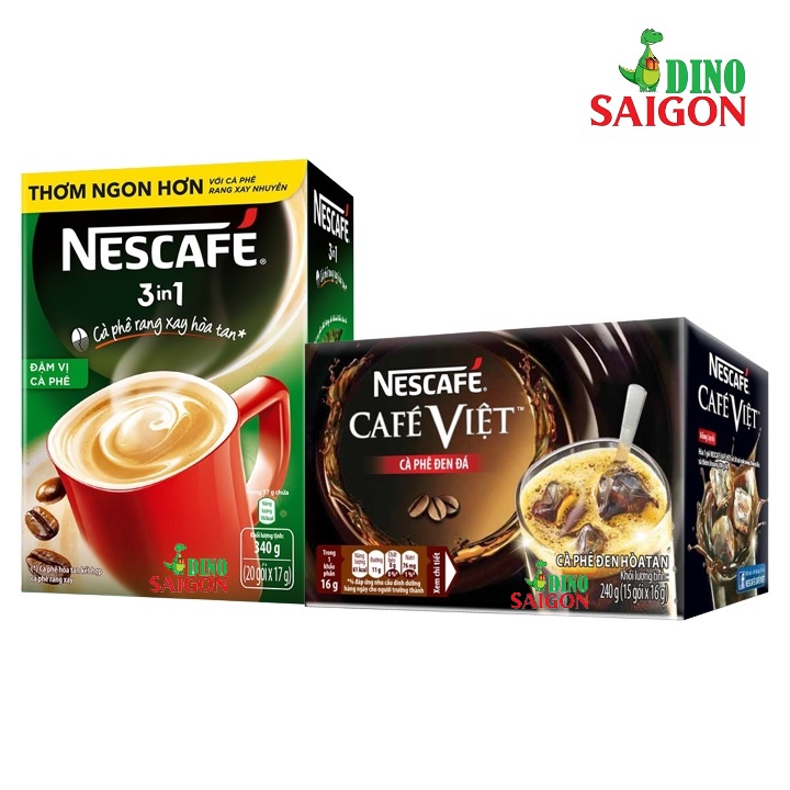 Combo 2 Hộp Cà Phê Rang Xay Hòa Tan Nescafé 3in1 Đậm Vị Cà Phê Và Café Việt Đen Đá