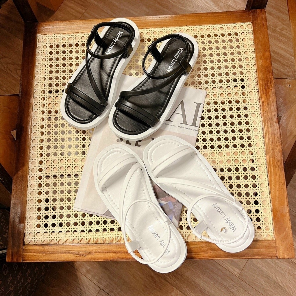 Giày nữ đế xuồng giày sandal đế bánh mì quai ngang xinh đi êm chân
