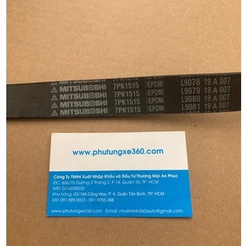 Dây curoa Fortuner 2004 - 2016 máy dầu 2.5L loại  Mitsuboshi 7PK1515 (Dây)