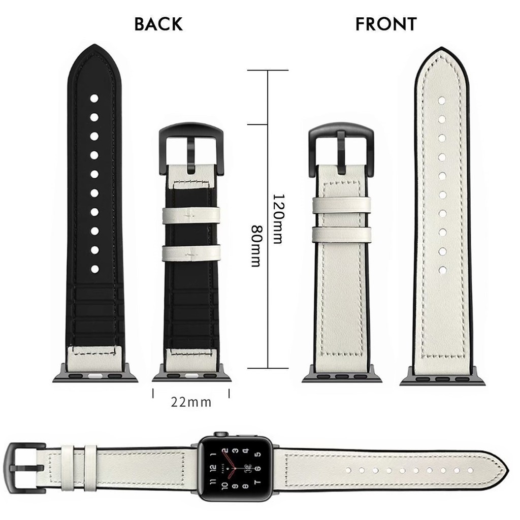 Dây Đeo Bằng Da Thật Mềm Cho Đồng Hồ Thông Minh Apple Watch Series 6 / Se / 5 / 4 / 3 / 2 / 1 Kích Thước 38mm 40mm 42mm 44mm