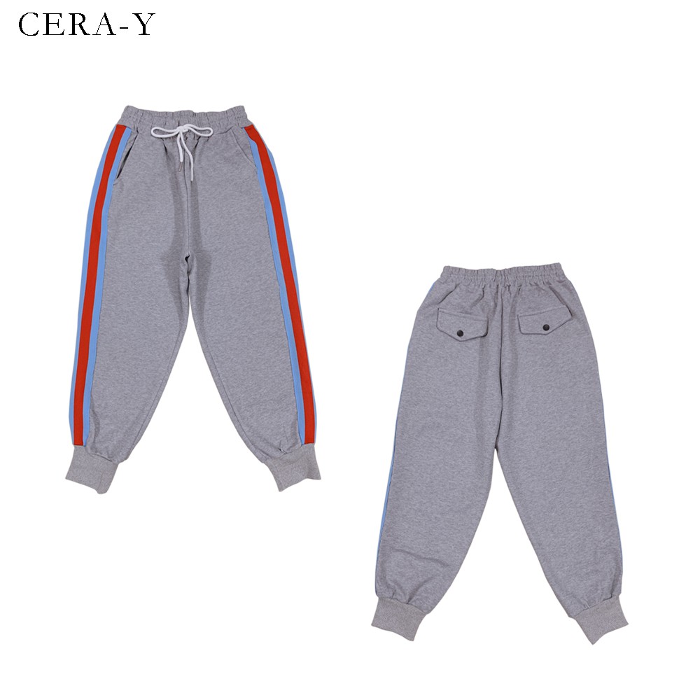 Quần dài ống rộng jogger CERA-Y form rộng màu xám CRQ003