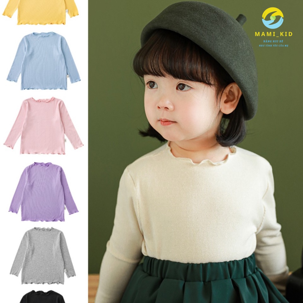 Áo Dài Tay Thu Đông Cho Bé, Áo Bé Gái Len tăm mềm, đẹp, size đại full size đến 45kg, co giãn tốt, Shop Mamikid