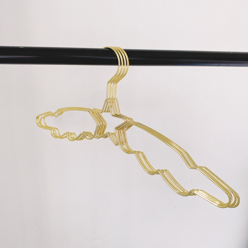 Set 10 Móc Treo Quần Áo Bằng Kim Loại Chống Trượt Hình Ngôi Sao Sang Trọng